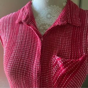 Stylish Red and White Button Down Shirt